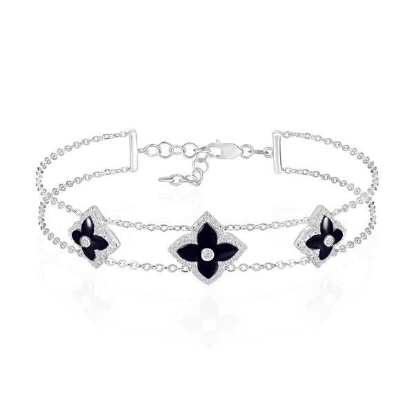 Estate - Black Onyx and Diamond Bracelet Flora Gems Decatur, IL