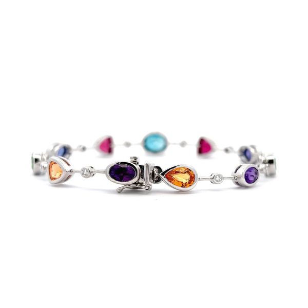 Estate - Multi Color Gem Stone and Diamond Bracelet Image 3 Flora Gems Decatur, IL