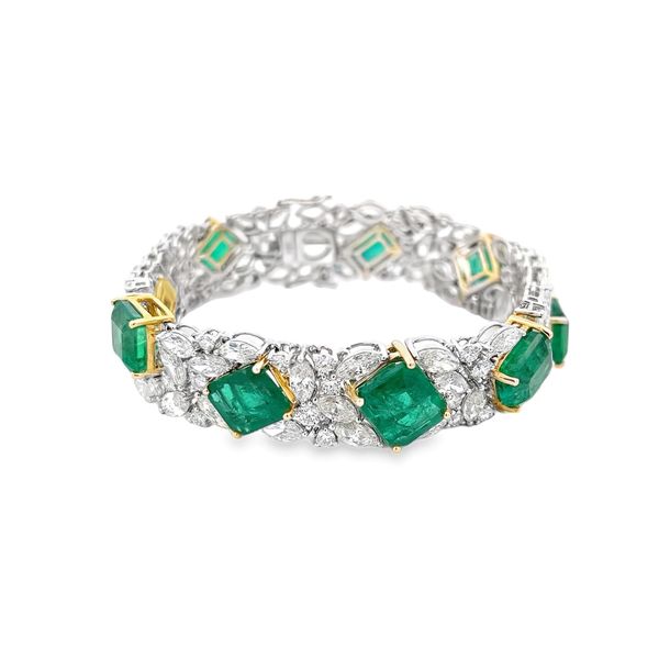Estate - Emerald and Diamond Bracelet Flora Gems Decatur, IL