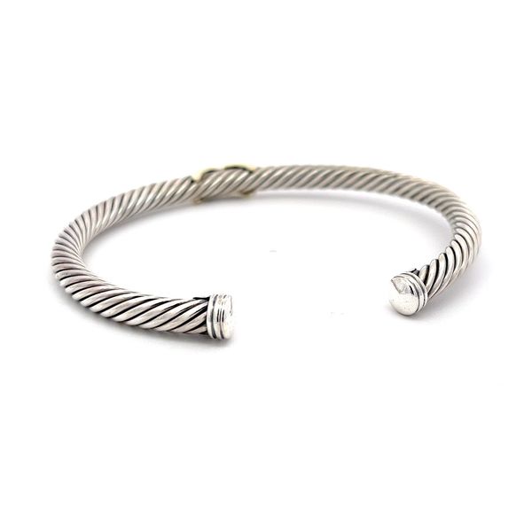 Estate - David Yurman Sterling Silver and Gold Bracelet Image 3 Flora Gems Decatur, IL