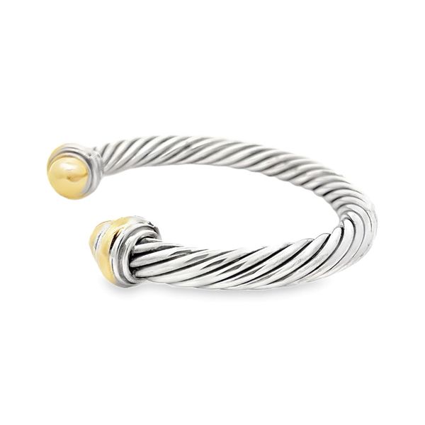 Estate - David Yurman Sterling Silver and Gold Bracelet Image 2 Flora Gems Decatur, IL