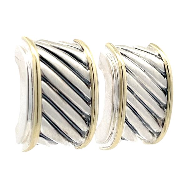 Estate - David Yurman Sterling Silver and Gold Earrings Flora Gems Decatur, IL