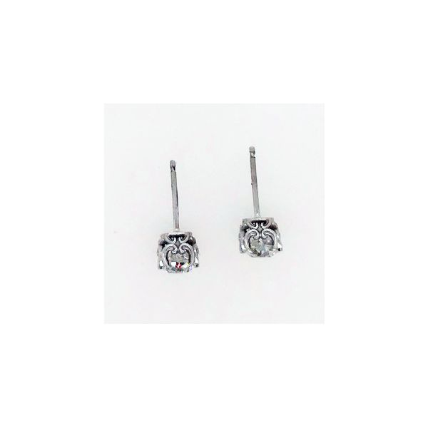 Estate - Diamond Stud Earrings Image 2 Flora Gems Decatur, IL