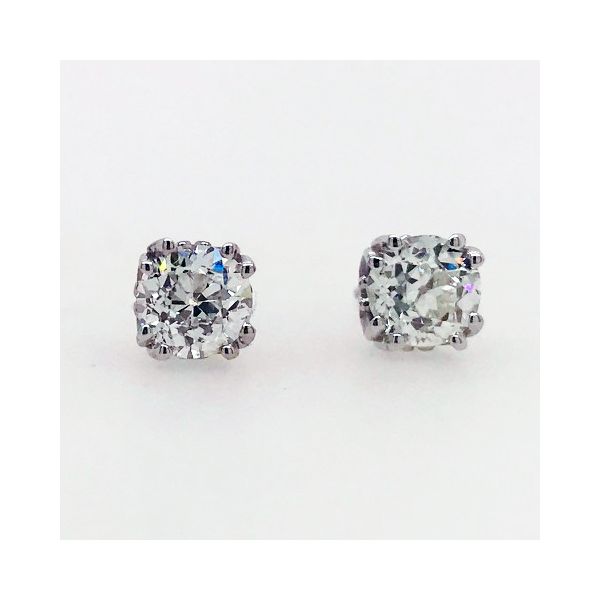 Estate - Diamond Stud Earrings Flora Gems Decatur, IL