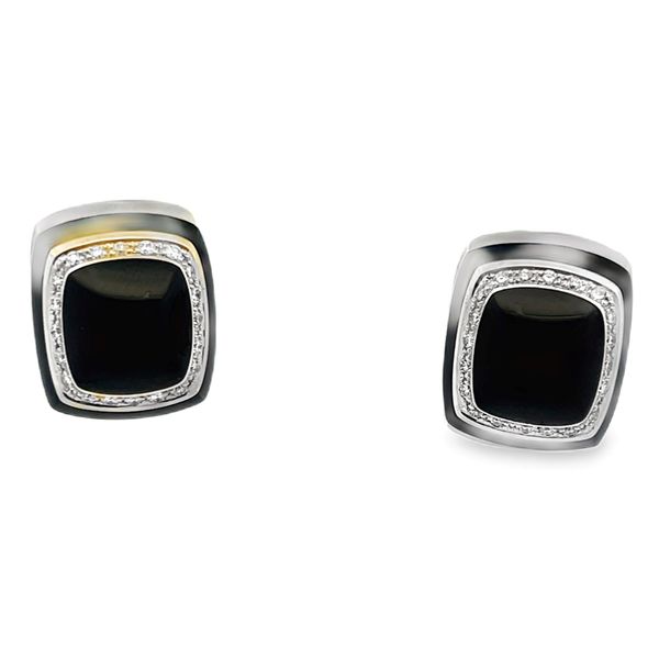 Estate - Black Onyx and Diamond Earrings Flora Gems Decatur, IL