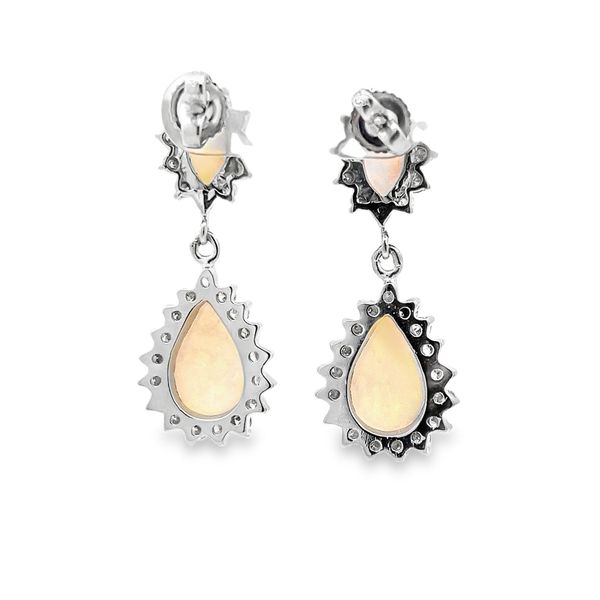 Estate - Opal and Diamond Earrings Image 3 Flora Gems Decatur, IL
