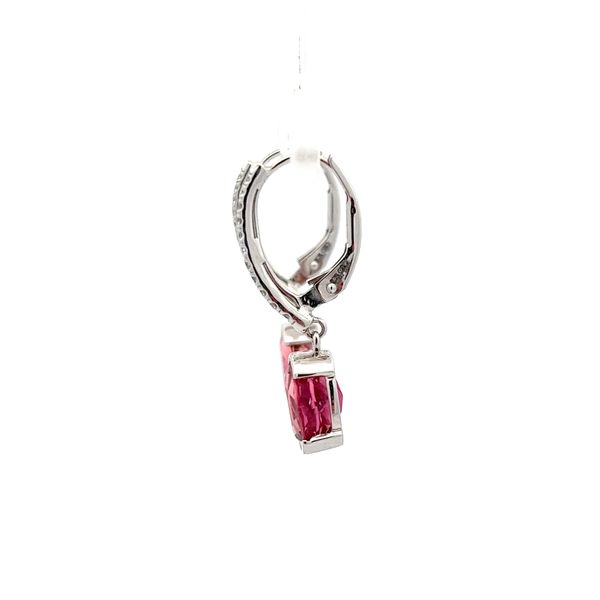 Estate - Pink Tourmaline and Diamond Earrings Image 2 Flora Gems Decatur, IL