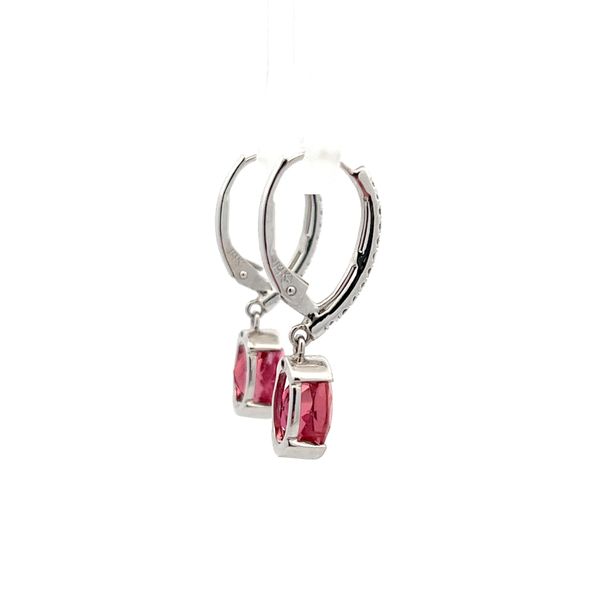 Estate - Pink Tourmaline and Diamond Earrings Image 4 Flora Gems Decatur, IL