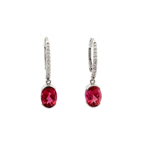 Estate - Pink Tourmaline and Diamond Earrings Flora Gems Decatur, IL