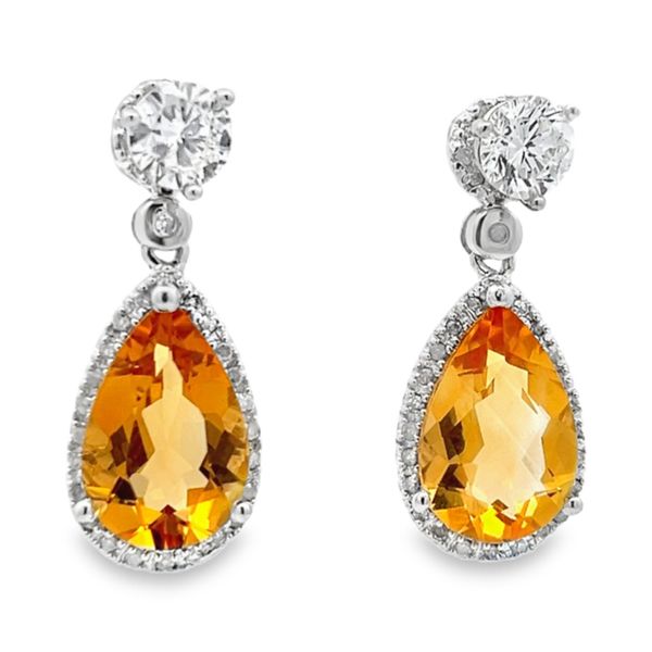 Estate - Citrine and Diamond Earring Jackets Flora Gems Decatur, IL