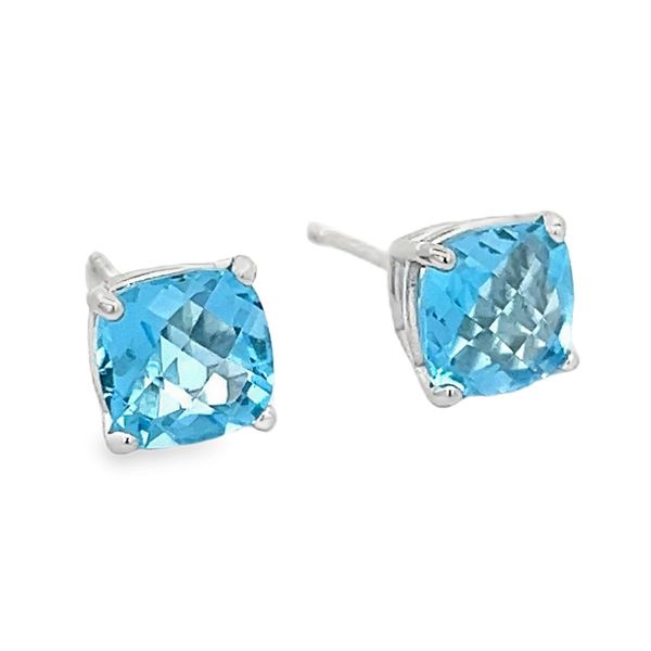 Estate - Blue Topaz Earrings Flora Gems Decatur, IL