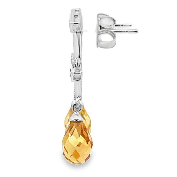 Estate - Citrine and Diamond Earrings Image 2 Flora Gems Decatur, IL