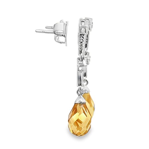 Estate - Citrine and Diamond Earrings Image 4 Flora Gems Decatur, IL
