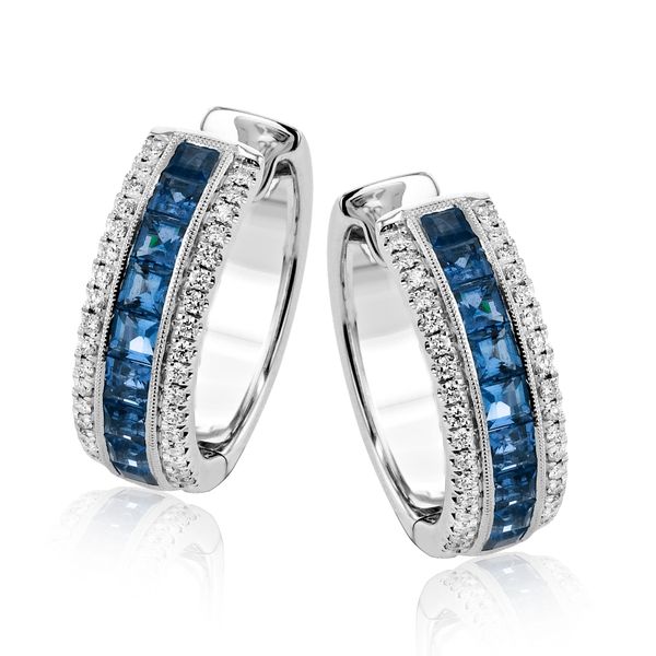 Estate - Simon G. Sapphire and Diamond Earrings Flora Gems Decatur, IL