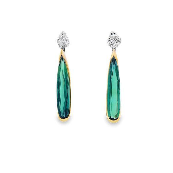 Estate - Tourmaline and Diamond Earrings Flora Gems Decatur, IL