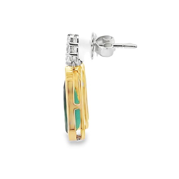 Estate - Tourmaline and Diamond Earrings Image 2 Flora Gems Decatur, IL