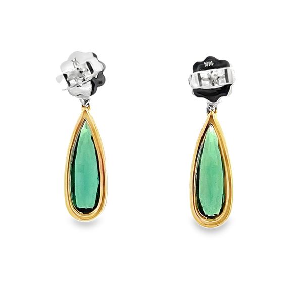 Estate - Tourmaline and Diamond Earrings Image 3 Flora Gems Decatur, IL