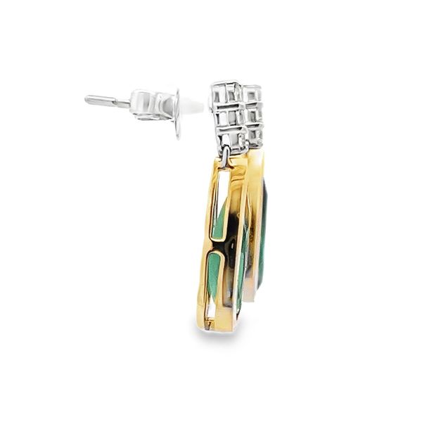 Estate - Tourmaline and Diamond Earrings Image 4 Flora Gems Decatur, IL