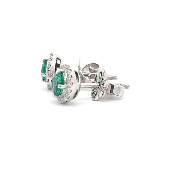 Estate - Emerald and Diamond Earrings Image 2 Flora Gems Decatur, IL