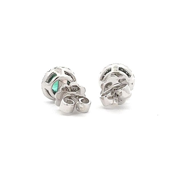 Estate - Emerald and Diamond Earrings Image 3 Flora Gems Decatur, IL