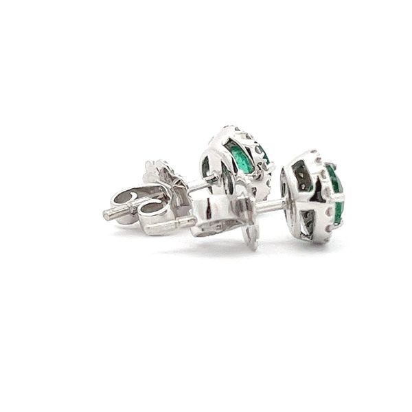 Estate - Emerald and Diamond Earrings Image 4 Flora Gems Decatur, IL
