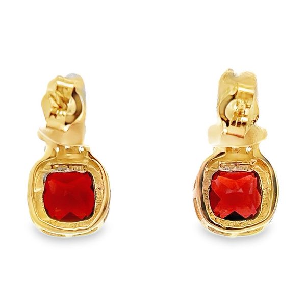 Estate - Garent and Diamond Earrings Image 3 Flora Gems Decatur, IL