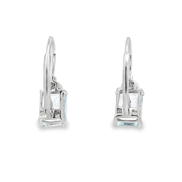 Estate - Aqua and Diamond Earrings Image 3 Flora Gems Decatur, IL