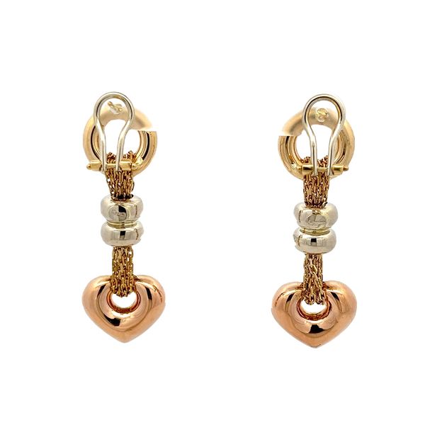 Estate - Tri-Color Gold Dangle Earrings Image 3 Flora Gems Decatur, IL