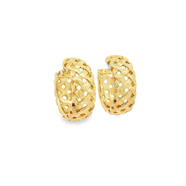 Estate - Gold Hoop Earrings Flora Gems Decatur, IL