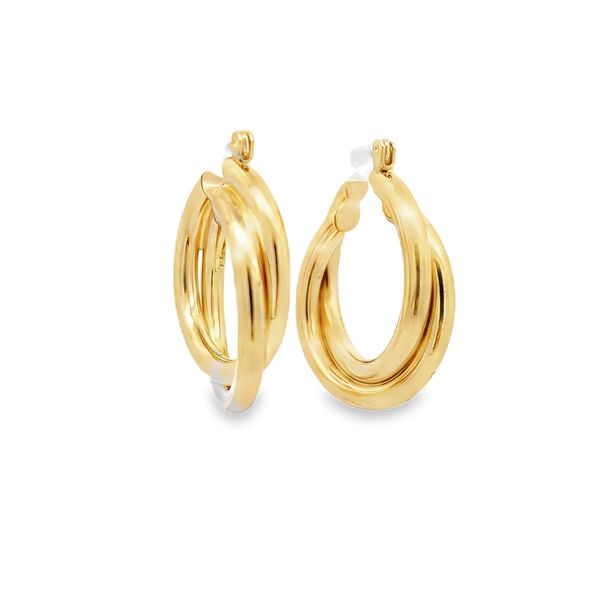 Estate - Gold Hoop Earrings Flora Gems Decatur, IL