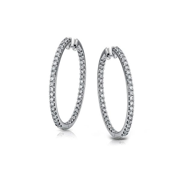 Simon G. Diamond Hoop Earrings Flora Gems Decatur, IL