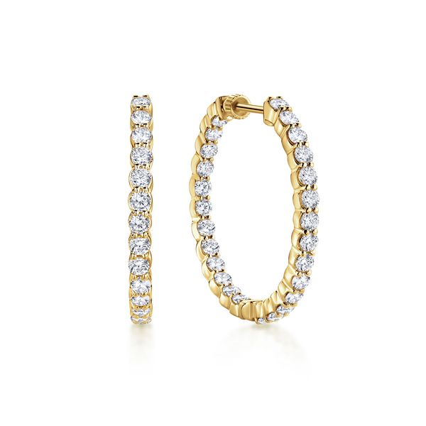 Diamond Hoop Earrings Image 2 Flora Gems Decatur, IL