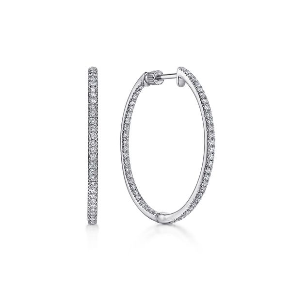 Diamond Hoop Earrings Image 2 Flora Gems Decatur, IL