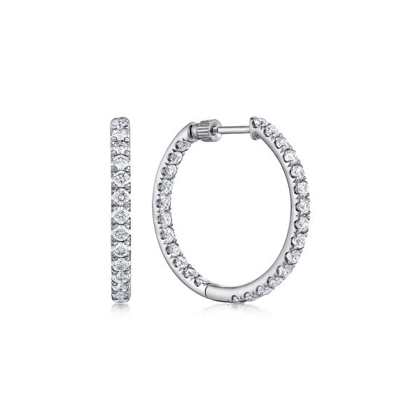 Diamond Hoop Earrings Image 2 Flora Gems Decatur, IL