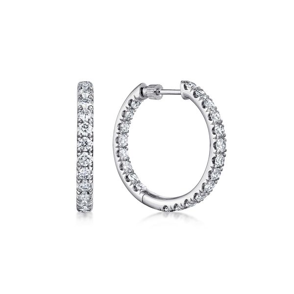 Diamond Hoop Earrings Image 2 Flora Gems Decatur, IL