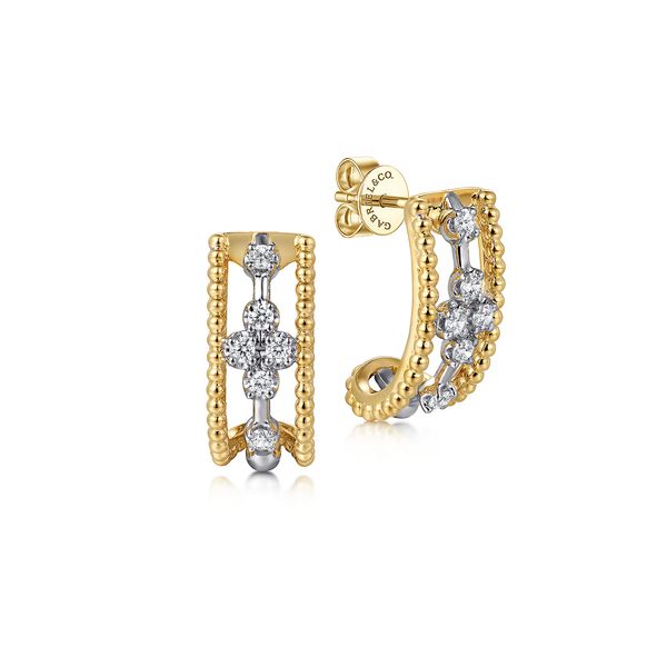 Diamond J-Hoop Earrings Flora Gems Decatur, IL
