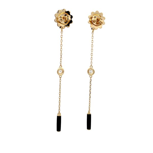 Roberto Coin Diamond and Black Enamel Earrings Image 3 Flora Gems Decatur, IL