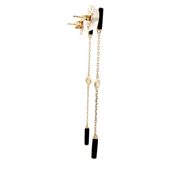 Roberto Coin Diamond and Black Enamel Earrings Image 4 Flora Gems Decatur, IL