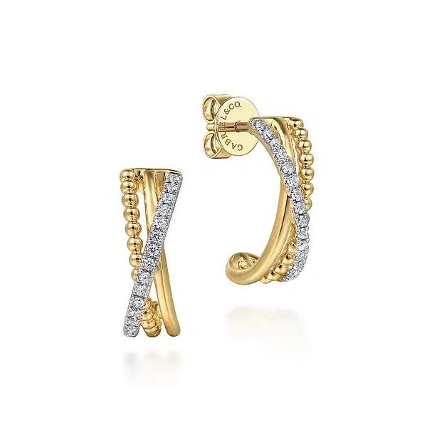 Diamond J-Hoop Earrings Flora Gems Decatur, IL