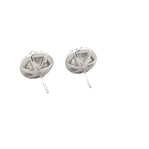 Lab Grown Diamond Halo Earrings Image 3 Flora Gems Decatur, IL