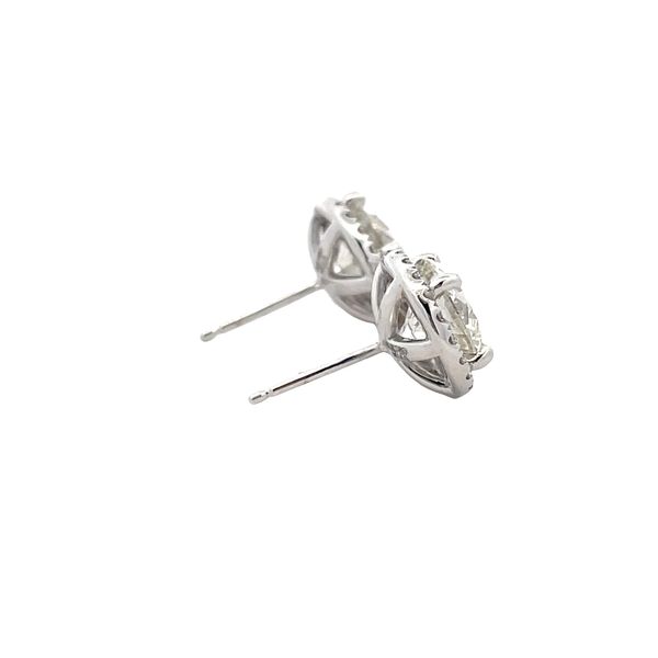 Lab Grown Diamond Halo Earrings Image 4 Flora Gems Decatur, IL