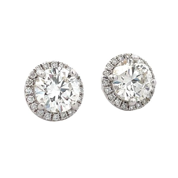 Lab Grown Diamond Halo Earrings Flora Gems Decatur, IL