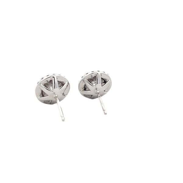 Lab Grown Diamond Halo Earrings Image 3 Flora Gems Decatur, IL