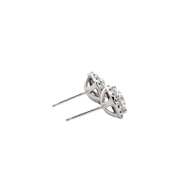 Lab Grown Diamond Halo Earrings Image 4 Flora Gems Decatur, IL