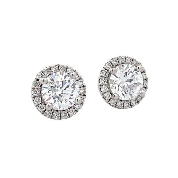 Lab Grown Diamond Halo Earrings Flora Gems Decatur, IL