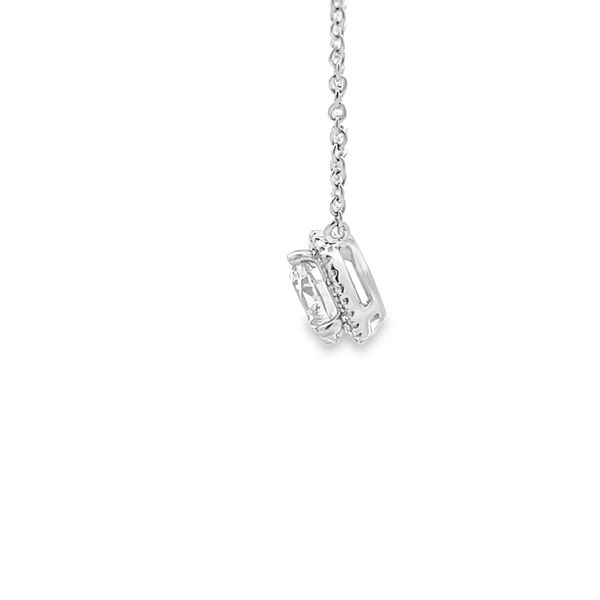 Lab Grown Diamond Halo Necklace Image 2 Flora Gems Decatur, IL