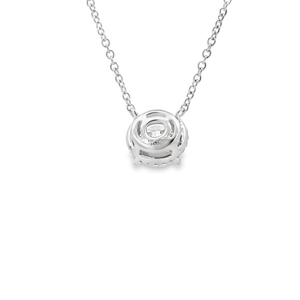 Lab Grown Diamond Halo Necklace Image 3 Flora Gems Decatur, IL