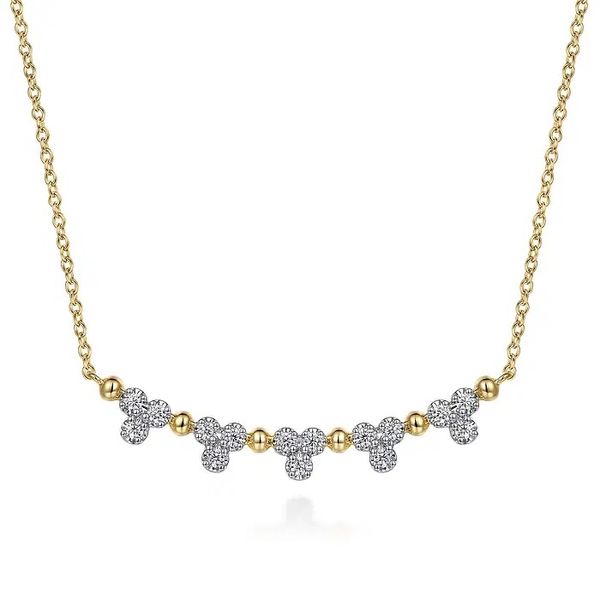 Diamond Curved Bar Necklace Flora Gems Decatur, IL