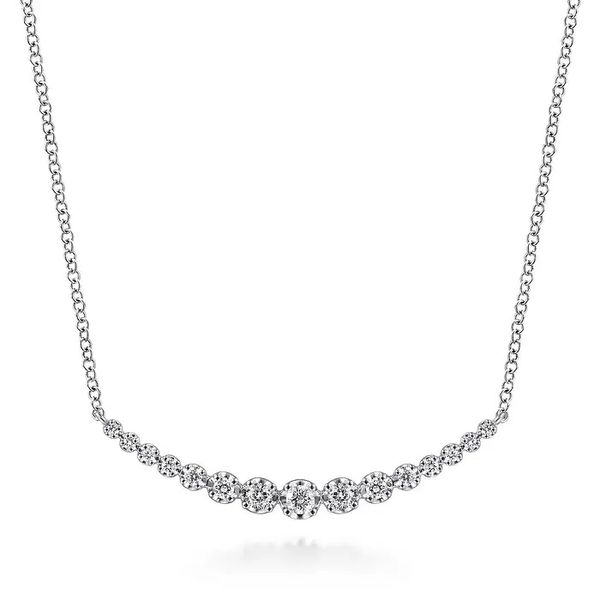 Diamond Curved Bar Necklace Flora Gems Decatur, IL