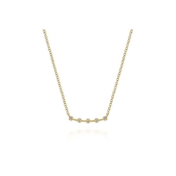 Diamond Curved Bar Necklace Flora Gems Decatur, IL